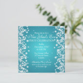 Elegant New Years ve Winter Sparkle Blue Kaart (Staand voorkant)