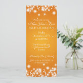 Elegant New Years ve Winter Sparkle Oranje Kaart (Staand voorkant)