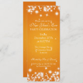 Elegant New Years ve Winter Sparkle Oranje Kaart (Voorkant / Achterkant)