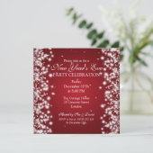 Elegant New Years ve Winter Sparkle Red Kaart (Staand voorkant)
