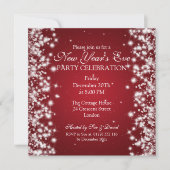 Elegant New Years ve Winter Sparkle Red Kaart (Voorkant)
