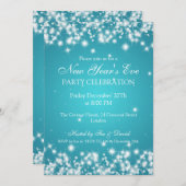 Elegant New Years ve Winter Sparkle Turquoise Kaart (Voorkant / Achterkant)