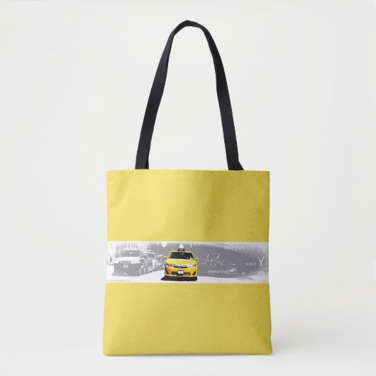 Elegant New York Nyc Brooklyn Bridge Yellow Taxi Tote Bag (Voorkant)