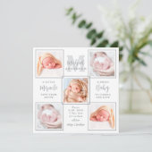 Elegant Newborn Baby Aangepast 5 Fotogeboorte Aankondiging (Staand voorkant)