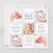 Elegant Newborn Baby Aangepast 5 Fotogeboorte Aankondiging (Voorkant)