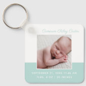 Elegant Newborn Baby Foto Blauwgroen Keepomwille G Sleutelhanger (Voorkant)