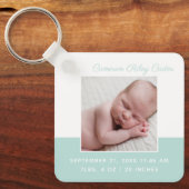 Elegant Newborn Baby Foto Blauwgroen Keepomwille G Sleutelhanger (Voorkant)