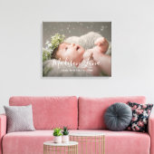 Elegant Newborn Baby Girl Nursery Birth Foto Canvas Afdruk (Insitu (Woonkamer))