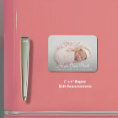 Elegant Newborn Foto geboorteaankondiging Magneet
