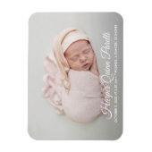 Elegant Newborn Foto geboorteaankondiging Magneet (Verticaal)