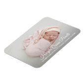 Elegant Newborn Foto geboorteaankondiging Magneet (Linkerzijde)