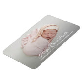 Elegant Newborn Foto geboorteaankondiging Magneet (Linkerzijde)
