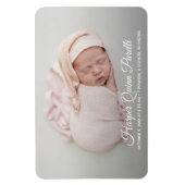 Elegant Newborn Foto geboorteaankondiging Magneet (Verticaal)