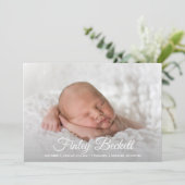 Elegant Newborn Photo Collage Birth Announements (Staand voorkant)