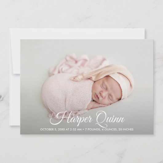 Elegant Newborn Photo Collage Birth Announements (Voorkant)