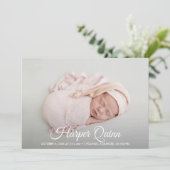 Elegant Newborn Photo Collage Birth Announements (Staand voorkant)