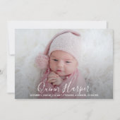 Elegant Newborn Photo Collage Birth Announements (Voorkant)