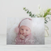 Elegant Newborn Photo Collage Birth Announements (Staand voorkant)