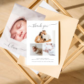 Elegant Newborn Photo Collage Birth Announements Bedankkaart
