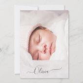 Elegant Newborn Photo Collage Birth Announements Bedankkaart (Achterkant)