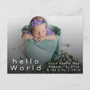 Elegant Newborn Photo Collage Birth Announements Briefkaart