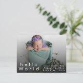 Elegant Newborn Photo Collage Birth Announements Briefkaart (Staand voorkant)
