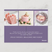 Elegant Newborn Photo Collage Birth Announements Briefkaart (Achterkant)