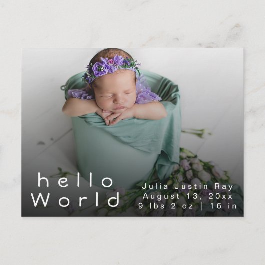 Elegant Newborn Photo Collage Birth Announements Briefkaart (Voorkant)