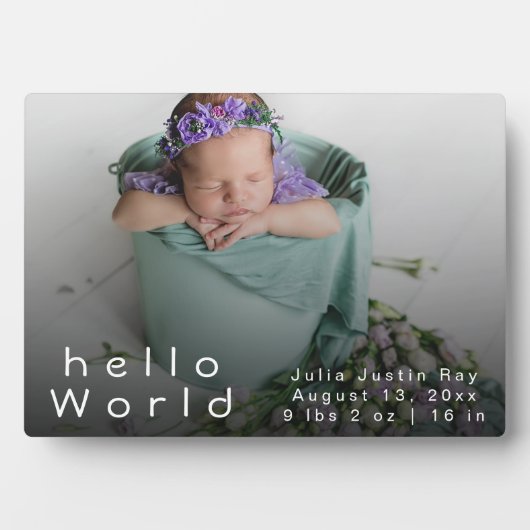 Elegant Newborn Photo Collage Birth Announements Fotoplaat (voorkant)
