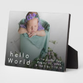 Elegant Newborn Photo Collage Birth Announements Fotoplaat (Zijkant)