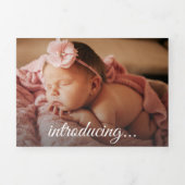 Elegant Newborn Photo Collage Drieluik Aankondiging (Cover)