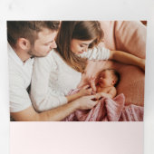 Elegant Newborn Photo Collage Drieluik Aankondiging (Binnenzijde eerst)