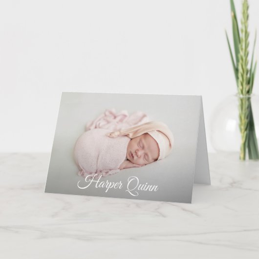 Elegant Newborn Photo Collage Notitiekaartje (Voorkant)