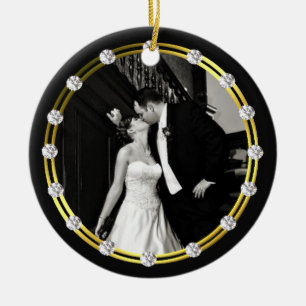 Elegant Newly Wed Photo Ornament