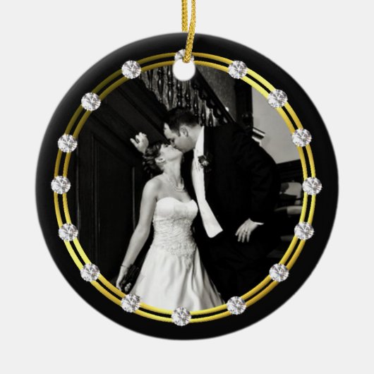 Elegant Newly Wed Photo Ornament (Voorkant)