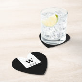 Elegant Newlywed Monogram | Black wedding Kartonnen Onderzetters (Insitu)