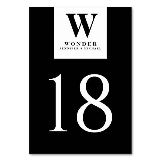 Elegant Newlywed Monogram Seating Kaart (Voorkant)