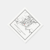 Elegant Newport Rhode Island Zwart Wit Bruiloft Servet (Hoek)