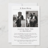 Elegant Newspaper Black and White Photo Wedding Save The Date (Achterkant)