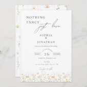 Elegant niets Fancy bruiloft Kaart (Voorkant / Achterkant)