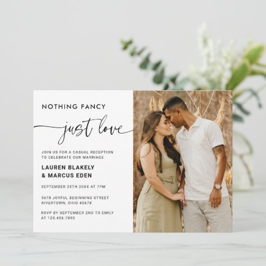 Elegant Niets Fancy gewoon liefdesfoto's maken Kaart (Staand voorkant)