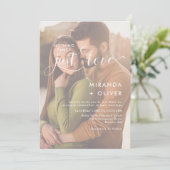 Elegant Niets Fancy gewoon Love Photo Wedding Kaart (Staand voorkant)