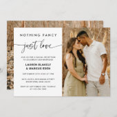 Elegant Niets Fancy gewoon Love Photo Wedding Kaart (Voorkant / Achterkant)