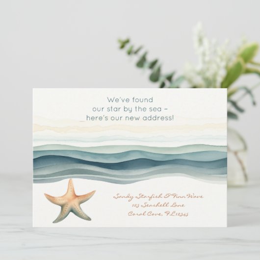 Elegant nieuw adres kaart (Staand voorkant)