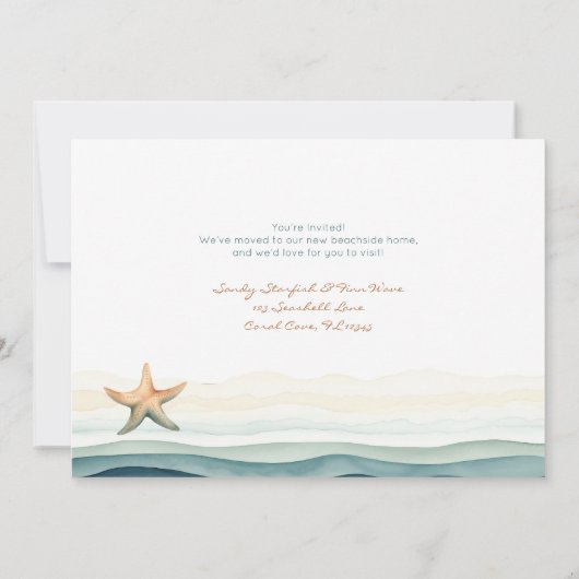 Elegant nieuw adres kaart (Achterkant)