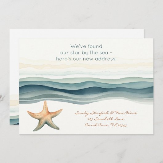 Elegant nieuw adres kaart (Voorkant / Achterkant)