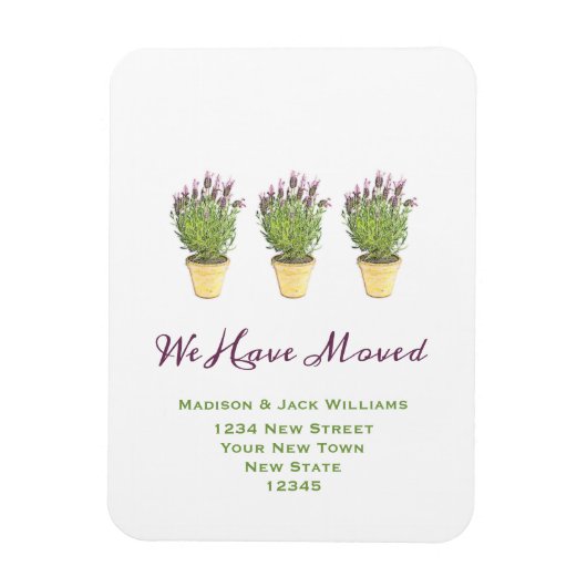 Elegant Nieuw adres | Verplaatsingsaankondiging Magneet (Verticaal)