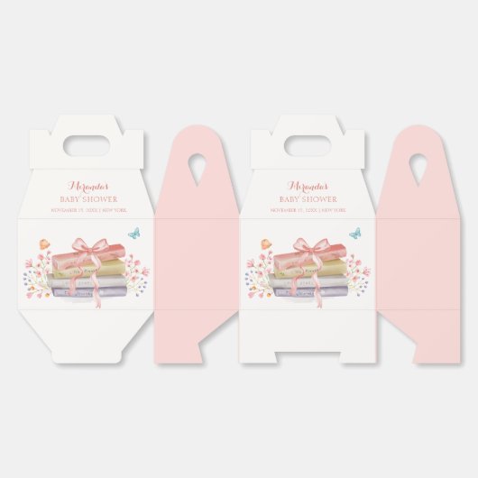 Elegant nieuw Chapter Bloemen Bow Book Baby shower Bedankdoosjes (Ongevouwen)