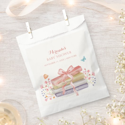 Elegant nieuw Chapter Bloemen Bow Book Baby shower Bedankzakje (Geknipt)