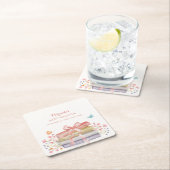 Elegant nieuw Chapter Bloemen Bow Book Baby shower Kartonnen Onderzetters (Insitu)